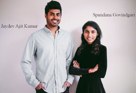 Jaydev Ajit Kumar and Spandana Govindgari, Founders of Hype AR Inc., backed by Unshackled Ventures Jaydev Ajit Kumar and Spandana Govindgari, Founders of Hype AR Inc., backed by Unshackled Ventures